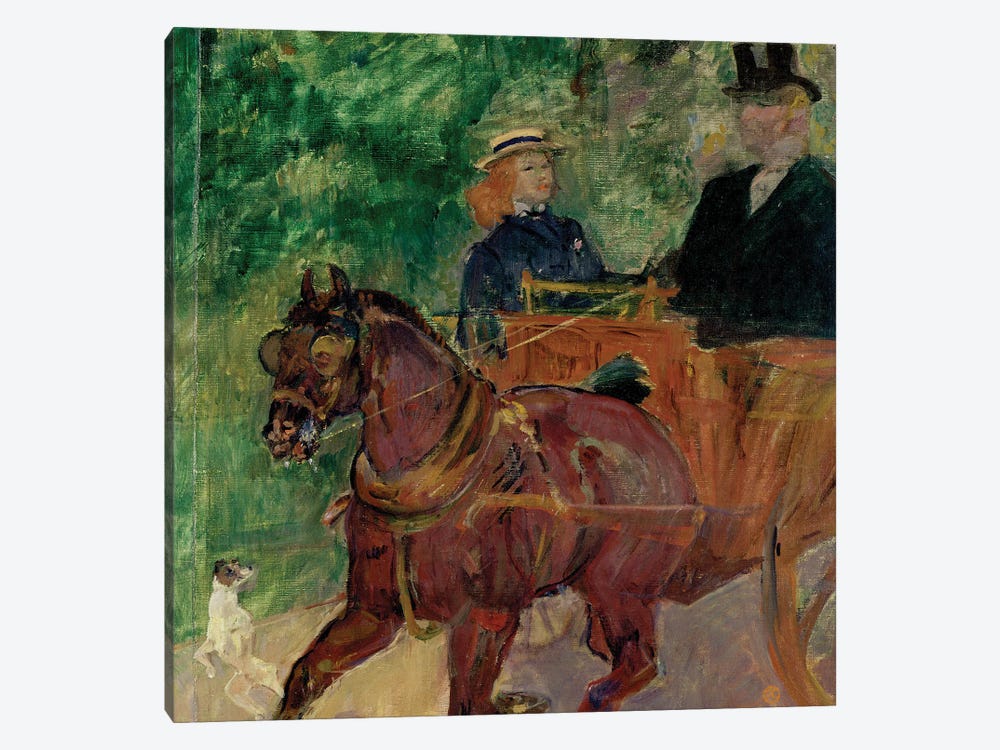 Cob Harnessed To A Cart, 1900 by Henri de Toulouse-Lautrec 1-piece Canvas Print