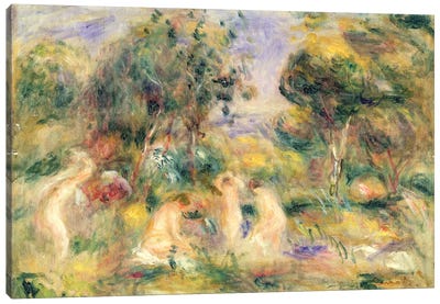 The Bathers Canvas Art Print - Pierre Auguste Renoir