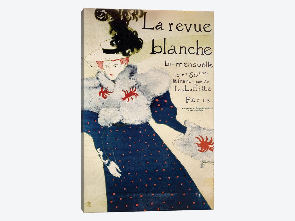 Cover Of The Bimonthly ” La Revue Blanche”, 1895 by Henri de Toulouse-Lautrec 1-piece Canvas Art