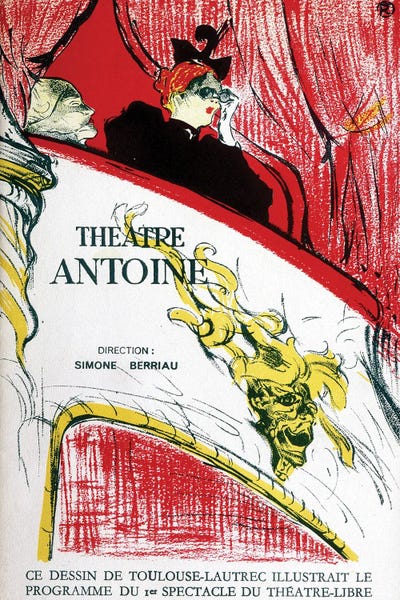 Cover Of The Program Of The Theatre Antoine, Directed By Simone Berriau, 1956 by Henri de Toulouse-Lautrec framed canvas print