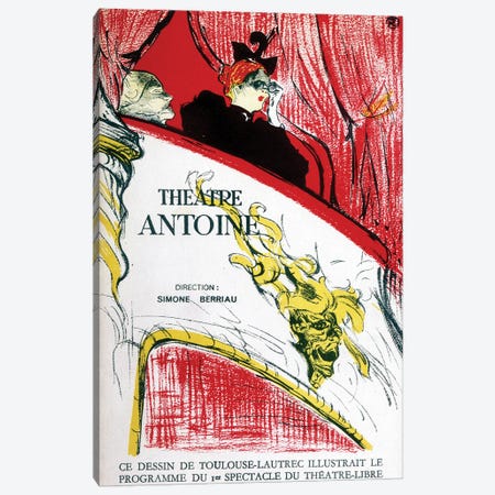 Cover Of The Program Of The Theatre Antoine, Directed By Simone Berriau, 1956 Canvas Print #BMN12278} by Henri de Toulouse-Lautrec Canvas Art Print