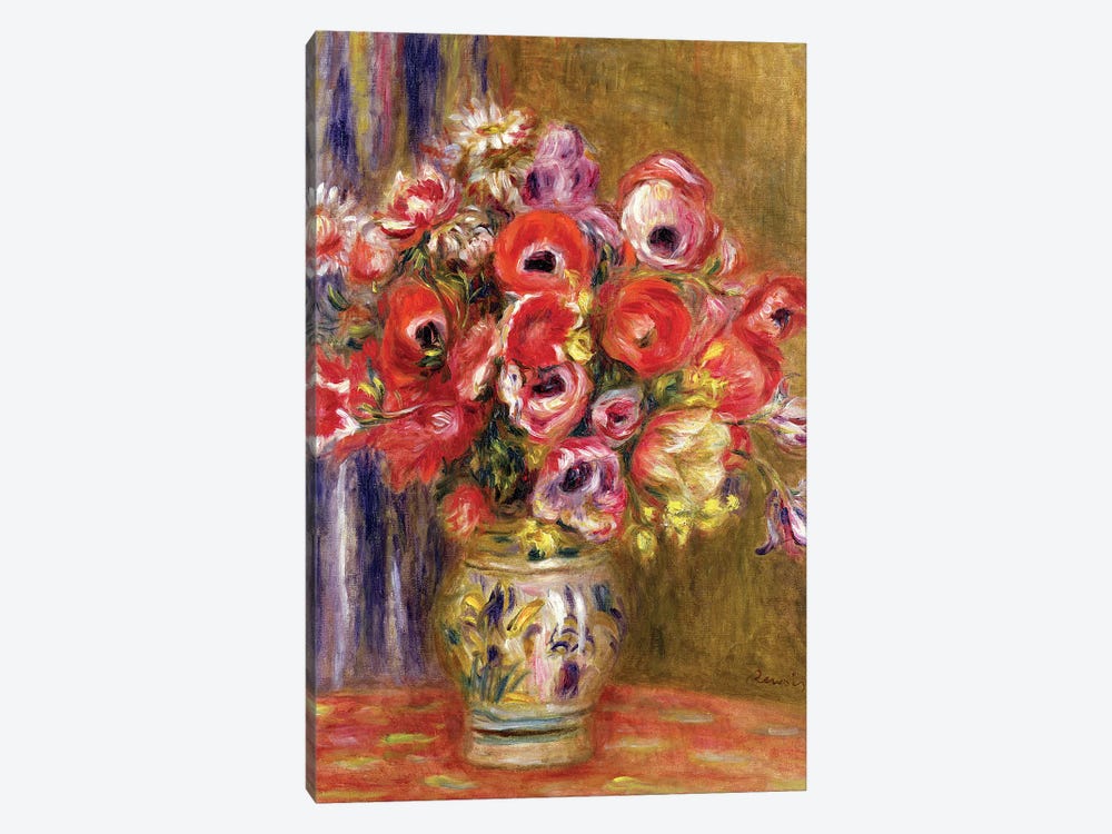 Vase of Tulips and Anemones, c.1895 by Pierre-Auguste Renoir 1-piece Art Print