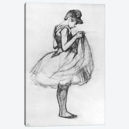 Dancer Adjusting Her Costume And Hitching Up Her Skirt, 1889 Canvas Print #BMN12280} by Henri de Toulouse-Lautrec Canvas Art