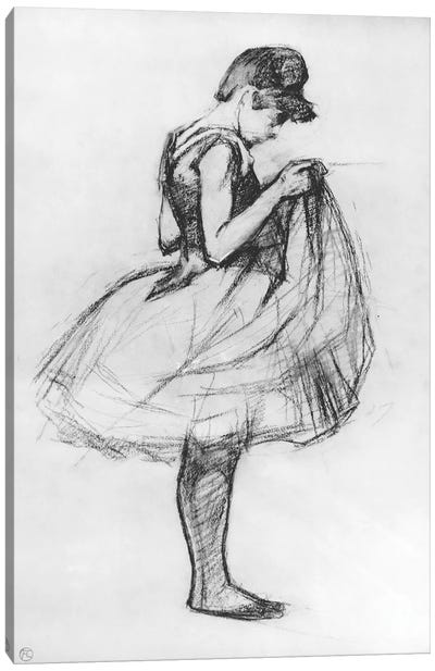 Dancer Adjusting Her Costume And Hitching Up Her Skirt, 1889 Canvas Art Print - Dancer Art