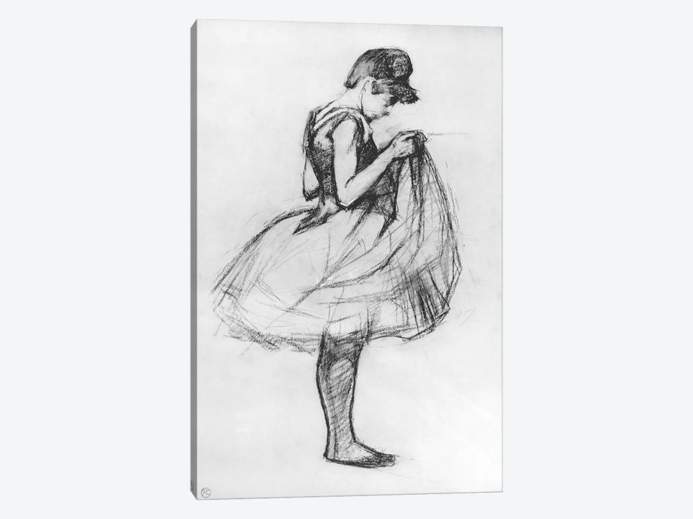 Dancer Adjusting Her Costume And Hitching Up Her Skirt, 1889 by Henri de Toulouse-Lautrec 1-piece Canvas Print