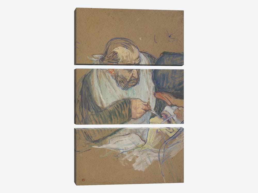 Dr. Péan Operating, 1891-92 by Henri de Toulouse-Lautrec 3-piece Canvas Art Print