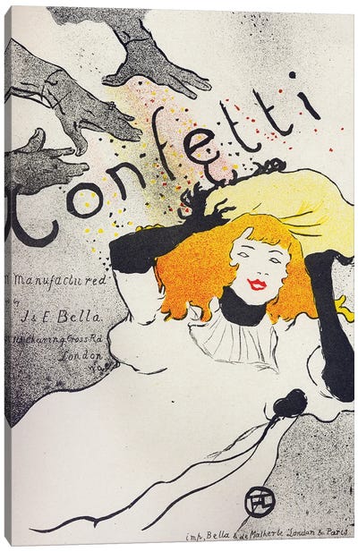 Economy. Paper Confetti By Bella Manufacture, C.1894. Canvas Art Print - Henri de Toulouse Lautrec