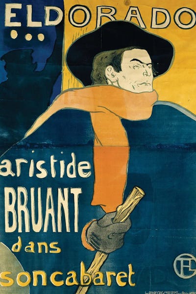 Eldorado, Aristide Bruant, 1892 by Henri de Toulouse-Lautrec canvas print