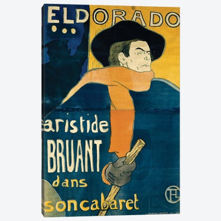 Eldorado, Aristide Bruant, 1892 Canvas Print #BMN12293} by Henri de Toulouse-Lautrec Art Print