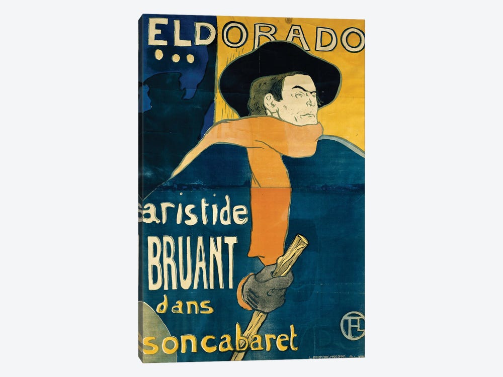 Eldorado, Aristide Bruant, 1892 by Henri de Toulouse-Lautrec 1-piece Canvas Art Print