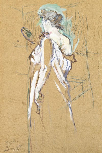 Henri de Toulouse-Lautrec: Elles - With Mirror In Hand, 1896 by Henri de Toulouse-Lautrec