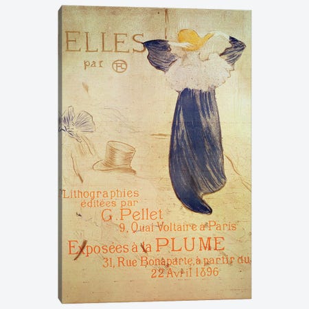 Elles' Frontispiece For The 1896 Exhibition At La Plume, Paris, 1896 Canvas Print #BMN12295} by Henri de Toulouse-Lautrec Canvas Art