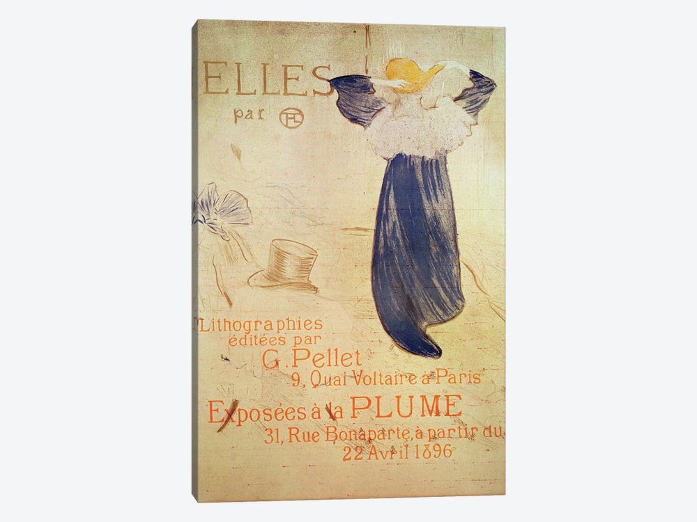 Elles' Frontispiece For The 1896 Exhibition At La Plume, Paris, 1896 by Henri de Toulouse-Lautrec 1-piece Canvas Print