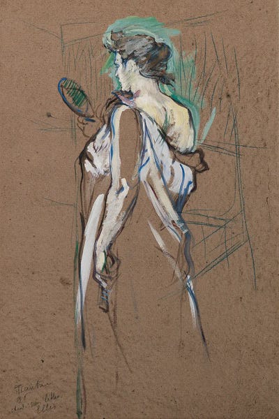 Henri de Toulouse-Lautrec: Elles: La Glace A Main, 1896 by Henri de Toulouse-Lautrec