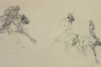 Etude De Chevaux by Henri de Toulouse-Lautrec canvas print