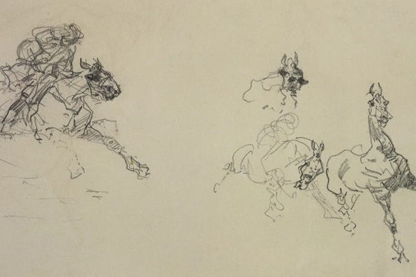 Henri de Toulouse-Lautrec: Etude De Chevaux by Henri de Toulouse-Lautrec