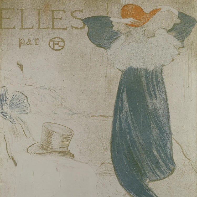 Frontispiece For 'Elles', 1896 by Henri de Toulouse-Lautrec wall art