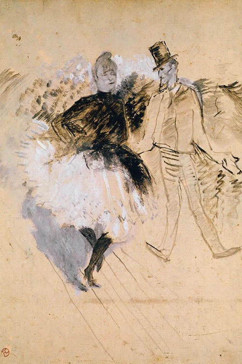 Goulue And Valentin Le Desosse At The Moulin De La Galette, 1887