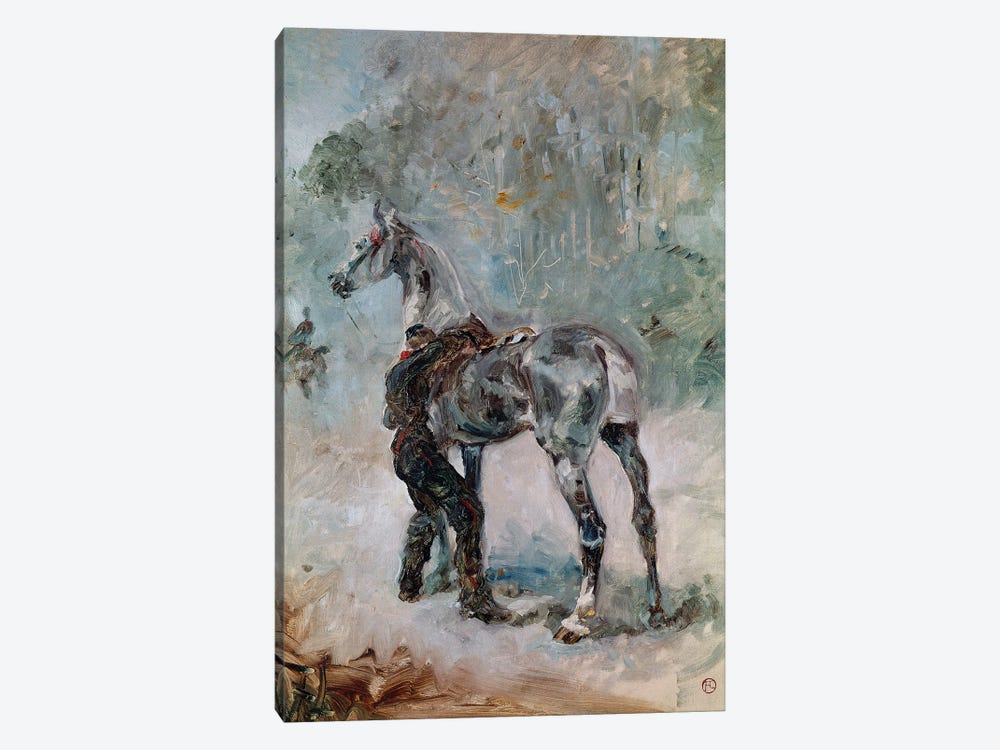 Gunner Saddling His Horse, 1879 by Henri de Toulouse-Lautrec 1-piece Art Print