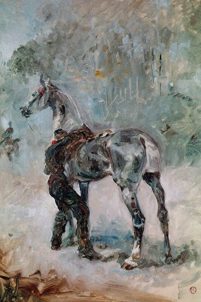 Henri de Toulouse-Lautrec: Gunner Saddling His Horse, 1879 by Henri de Toulouse-Lautrec