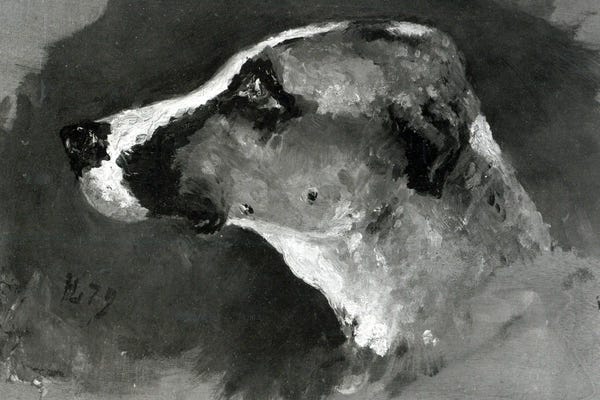 Grandpa Chic: Head Of A Dog With Short Ears, 1879 by Henri de Toulouse-Lautrec