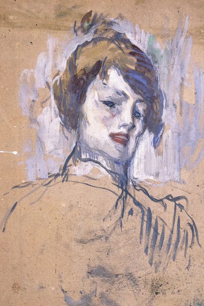 Head Of A Woman, 1896 by Henri de Toulouse-Lautrec canvas print