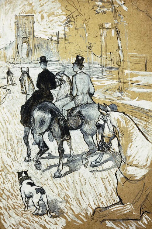 Horse-Riders Going Toward The Bois De Boulogne; Cavaliers Se Rendant Au Bois De Bologne, 1888