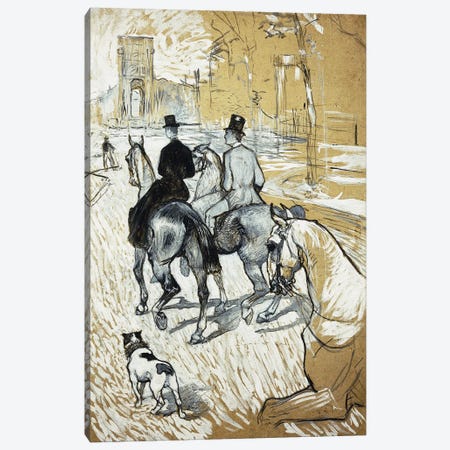 Horse-Riders Going Toward The Bois De Boulogne; Cavaliers Se Rendant Au Bois De Bologne, 1888 Canvas Print #BMN12327} by Henri de Toulouse-Lautrec Canvas Artwork