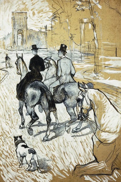 Henri de Toulouse-Lautrec: Horse-Riders Going Toward The Bois De Boulogne; Cavaliers Se Rendant Au Bois De Bologne, 1888 by Henri de Toulouse-Lautrec