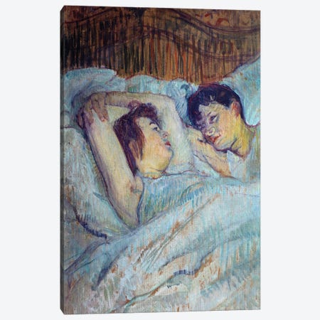 In Bed Painting By Henri De Toulouse Lautrec , 1892 Zurich. Rau Foundation For The Third World Canvas Print #BMN12331} by Henri de Toulouse-Lautrec Canvas Wall Art