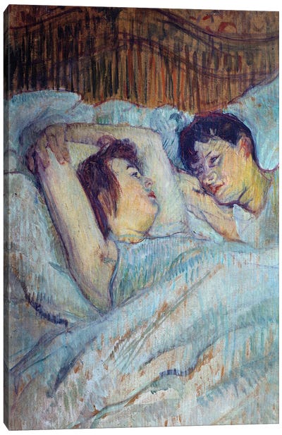 In Bed Painting By Henri De Toulouse Lautrec , 1892 Zurich. Rau Foundation For The Third World Canvas Art Print - Henri de Toulouse Lautrec