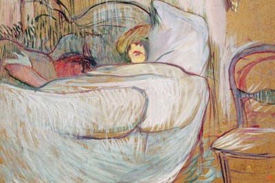In Bed, 1894 by Henri de Toulouse-Lautrec canvas print