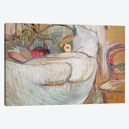 In Bed, 1894 Canvas Print #BMN12332} by Henri de Toulouse-Lautrec Canvas Artwork
