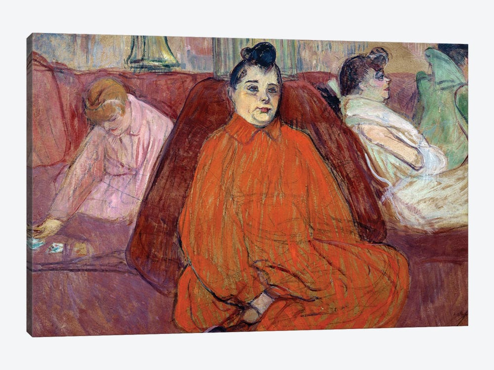 In The Living Room, The Couch Prostituees In A Brothel Waiting For Guests by Henri de Toulouse-Lautrec 1-piece Canvas Print
