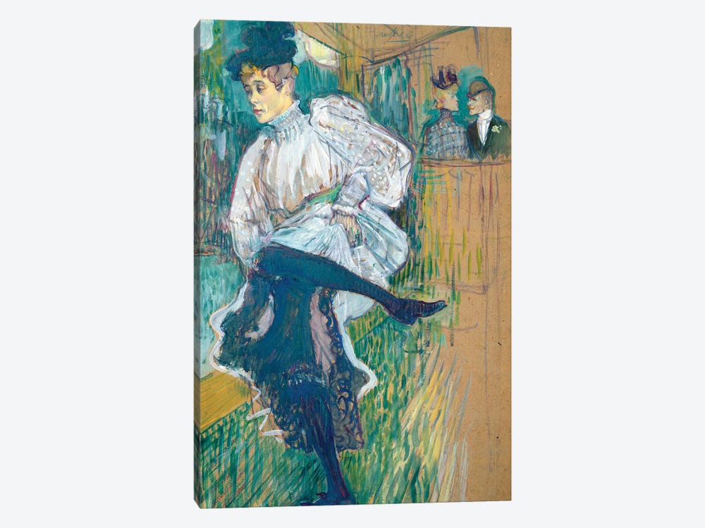 Jane Avril Dancing, C.1892 by Henri de Toulouse-Lautrec 1-piece Canvas Art Print