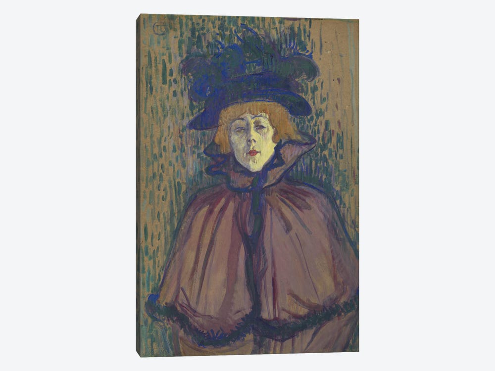 Jane Avril, 1891-92 by Henri de Toulouse-Lautrec 1-piece Canvas Print