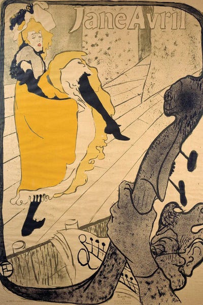 Henri de Toulouse-Lautrec: Jane Avril, Aux Jardins De Paris, 1893 by Henri de Toulouse-Lautrec