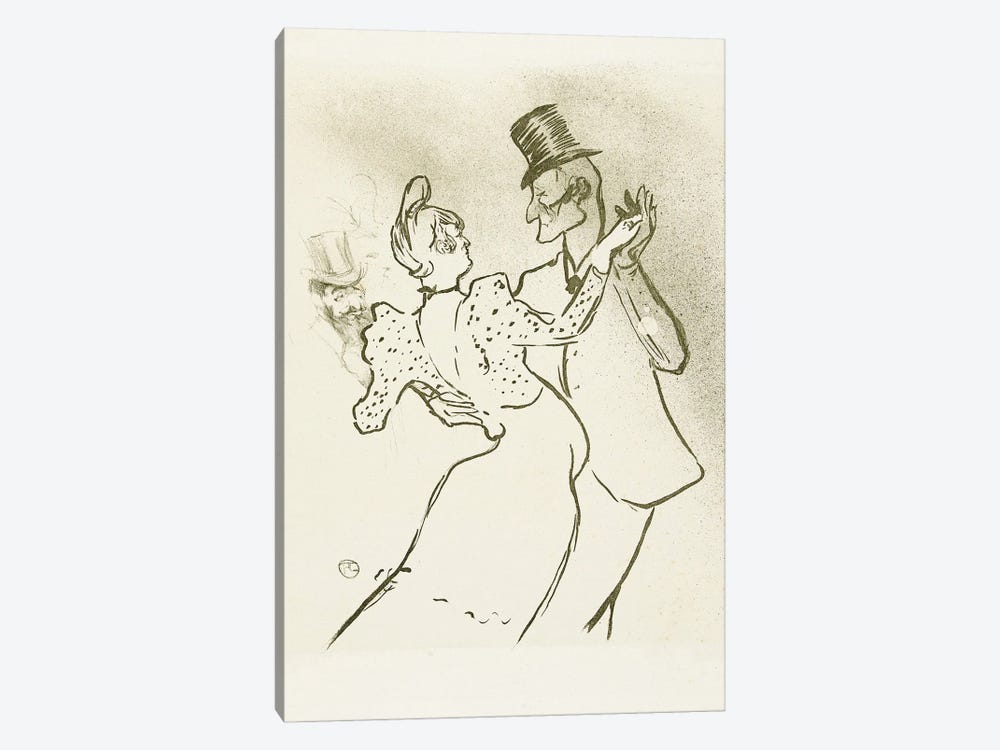 La Goulue And Valentin La Desossee by Henri de Toulouse-Lautrec 1-piece Canvas Artwork
