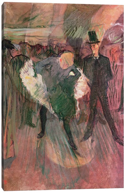 La Goulue And Valentin Le Desosse Canvas Art Print - Henri de Toulouse Lautrec