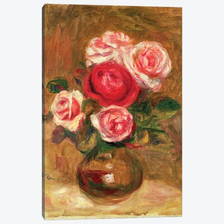 Roses in a pot Canvas Print #BMN1235} by Pierre-Auguste Renoir Canvas Wall Art
