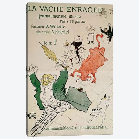 La Vache Enrage , Journal Mensuel Illustre, 1896 Canvas Print #BMN12360} by Henri de Toulouse-Lautrec Art Print