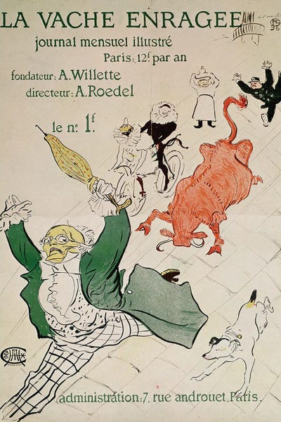 Henri de Toulouse-Lautrec: La Vache Enrage , Journal Mensuel Illustre, 1896 by Henri de Toulouse-Lautrec
