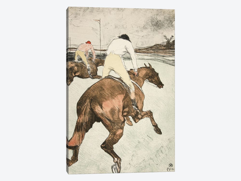 Le Jockey  Chevaux De Courses, Pub. 1899 by Henri de Toulouse-Lautrec 1-piece Canvas Wall Art