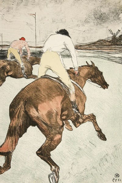 Henri de Toulouse-Lautrec: Le Jockey  Chevaux De Courses, Pub. 1899 by Henri de Toulouse-Lautrec