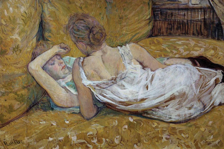 Les Deux Friendies Young Women Lying On A Bed, 1895