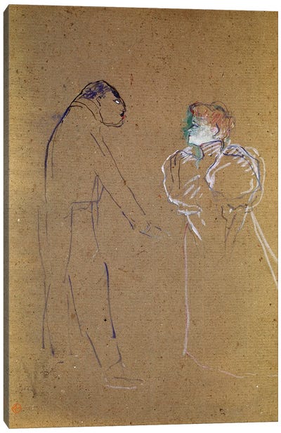 Lucien Germain Guitry And Jeanne Granier, 1895 Canvas Art Print - Henri de Toulouse Lautrec