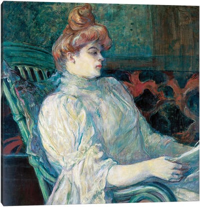 Madame Marthe X. In Bordeaux, 1900 Canvas Art Print - Henri de Toulouse Lautrec