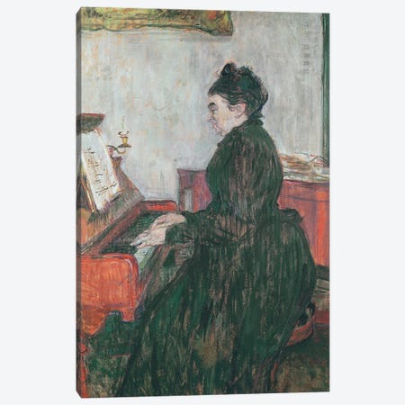 Madame Pascal At The Piano In The Salon Of The Chateau De Malrome, 1895 Canvas Print #BMN12379} by Henri de Toulouse-Lautrec Canvas Wall Art