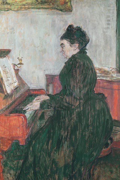 Pianos: Madame Pascal At The Piano In The Salon Of The Chateau De Malrome, 1895 by Henri de Toulouse-Lautrec
