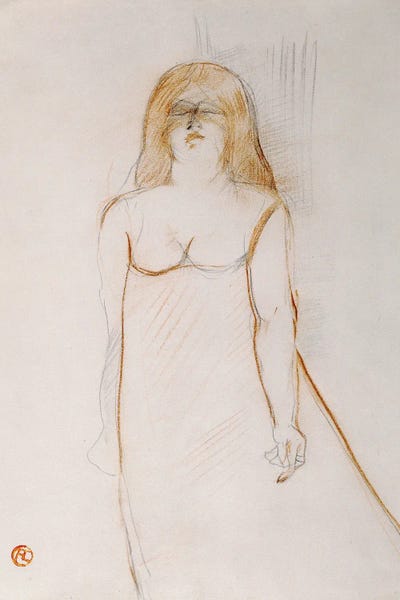 Mademoiselle Cocyte, 1900 by Henri de Toulouse-Lautrec framed canvas print